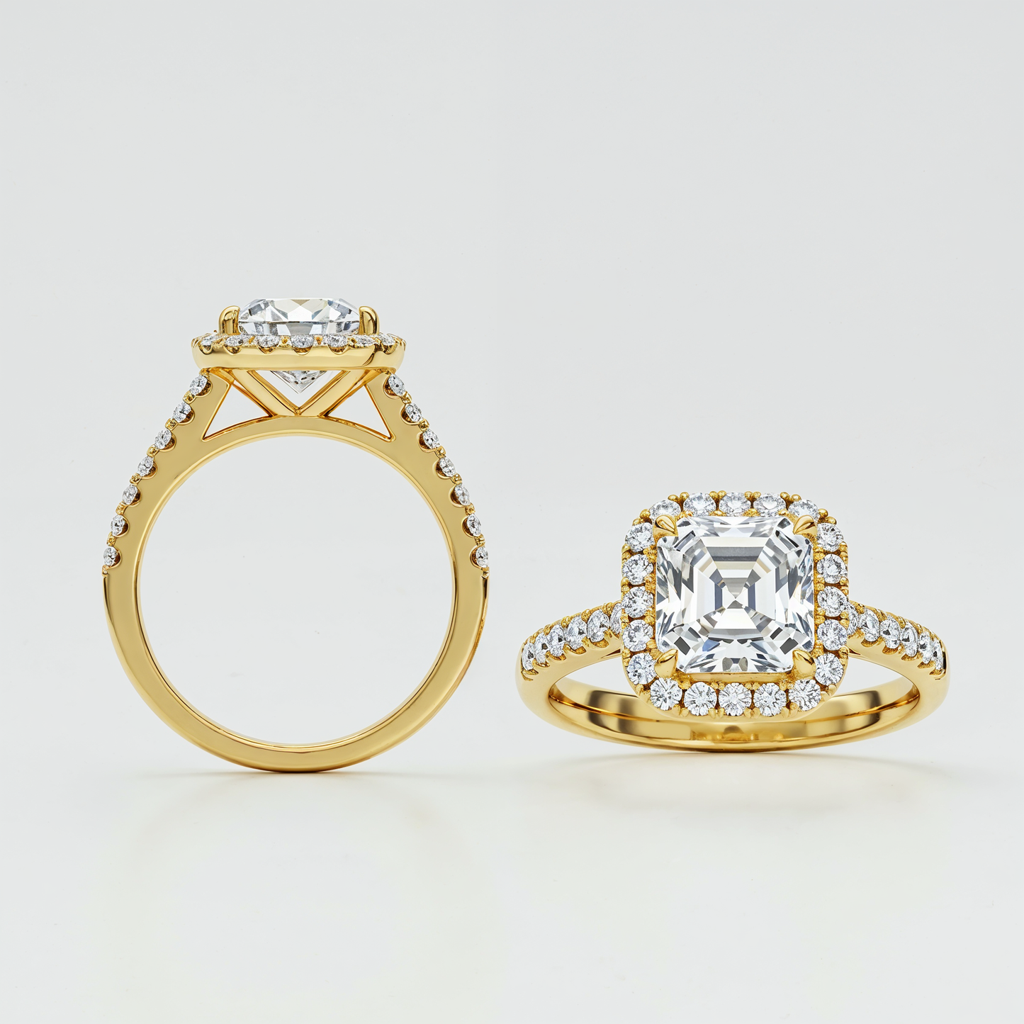 Anillo Asscher Halo
