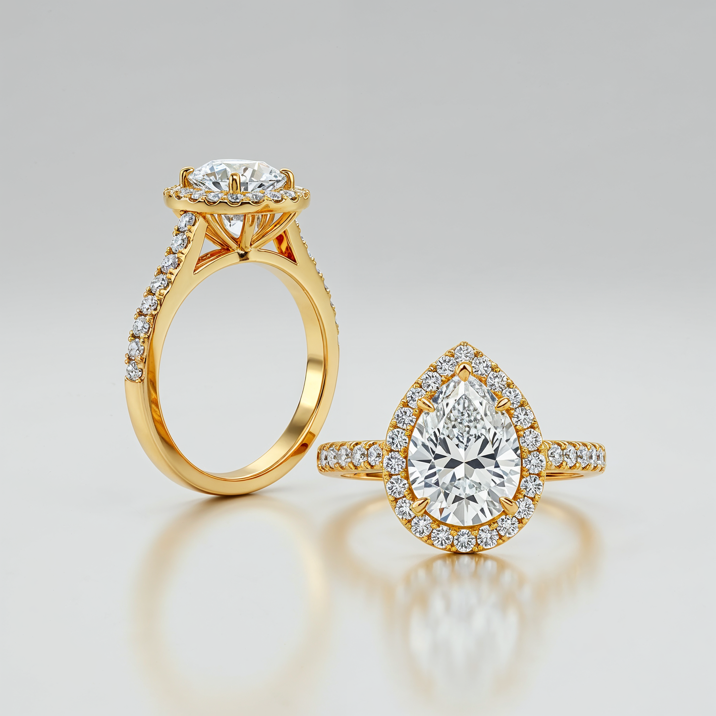 Anillo Pear Halo