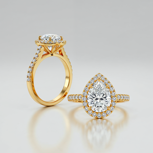 Anillo Pear Halo