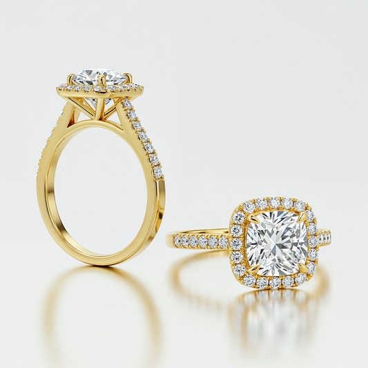 Anillo Cushion Halo