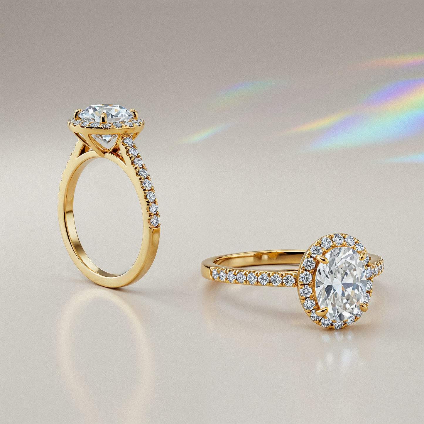Anillo Oval Halo