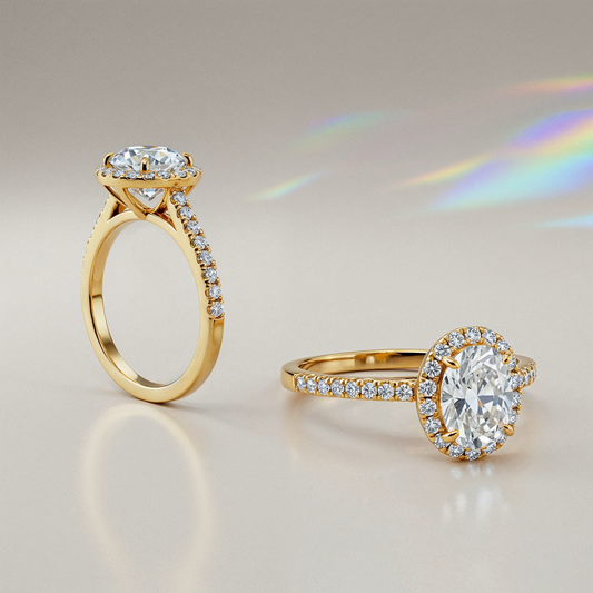 Anillo Oval Halo